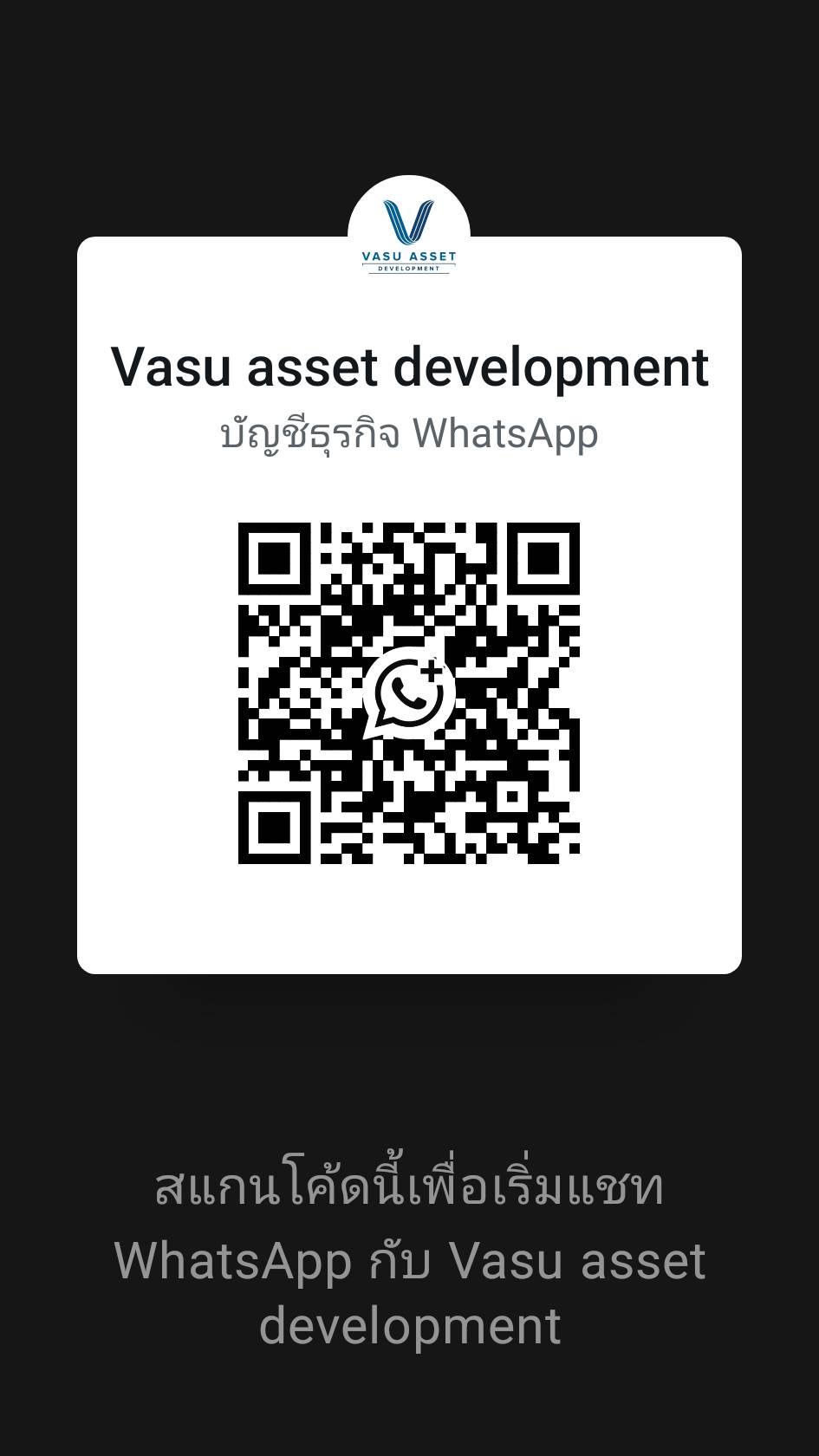 WhatsApp QR code for Vasu Asset